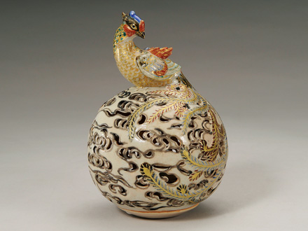 ＜委託2795＞☆『宮川香雲』j☆彫三島 ぐい呑☆高麗写☆幅広い技法を持つ名工☆酒器☆京焼☆検真葛香斎仁清写乾山写 仁清意鳳凰雲透し香爐｜吉兆庵美術館