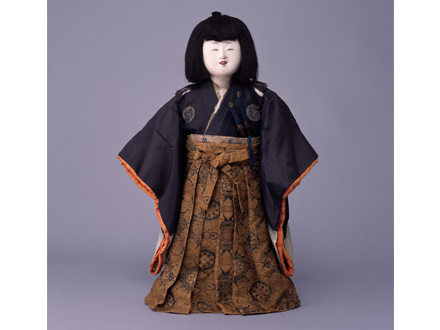 御所人形 武者｜吉兆庵美術館 江戸〜明治時代　武者人形　槍持ち鎧武者座り人形　高さ約36cm　古美術・骨董